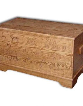 Toy Chest-Carved, Large-Oak