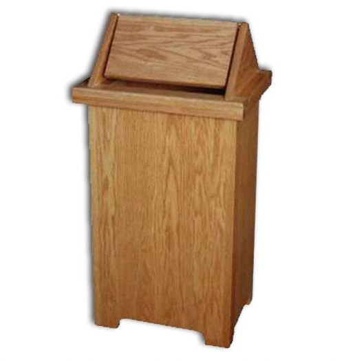 Wastebasket-tilt-top,large-Solid Oak