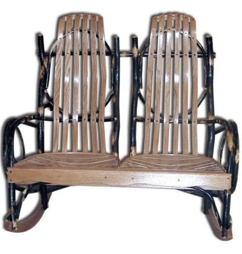 Rustic Hickory Double Rocker
