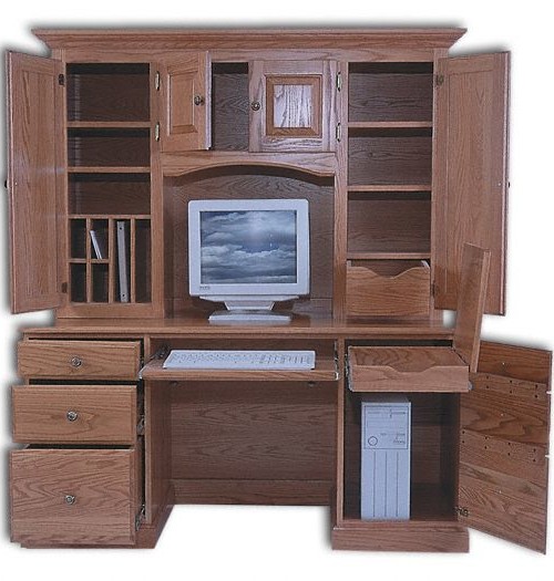 Kneehole Desk With Hutch