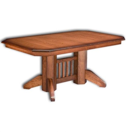 NW Mission Double Pedestal Table