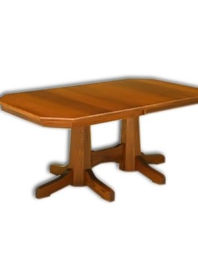 Pinnacle Mission Double Pedestal Table