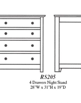 Royal Sante Fe Small 4-Drawer Nightstand