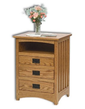 Mission 3 Drawer Open Nightstand