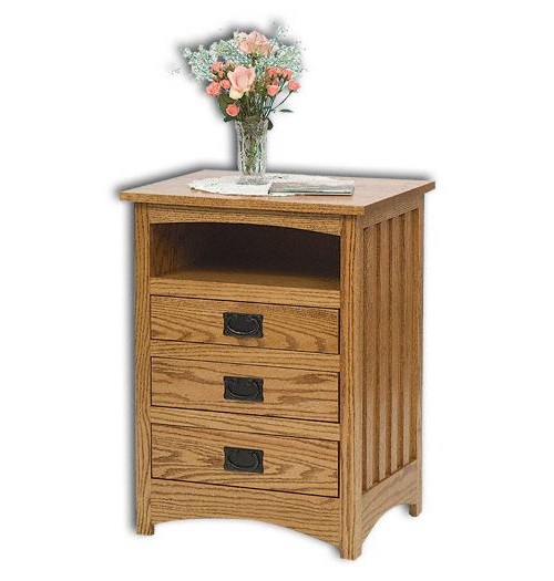 Mission 3 Drawer Open Nightstand