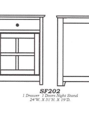 Sante Fe 1-drawer 1-door Nightstand