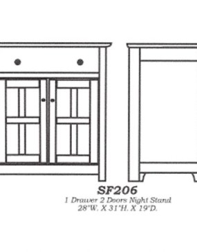 Sante Fe 1-drawer 2-door Nightstand